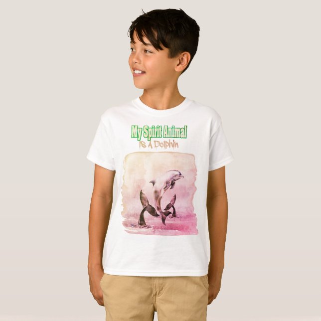 T-shirt My Spirit Animal Is A dolphin (Devant entier)