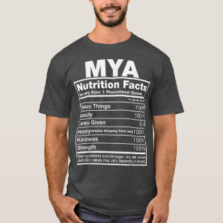 T-shirt Mya Nutrition FactsMya Nom Anniversaire