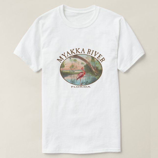 T-shirt Myakka River Floride avec spatule rose (Design devant)