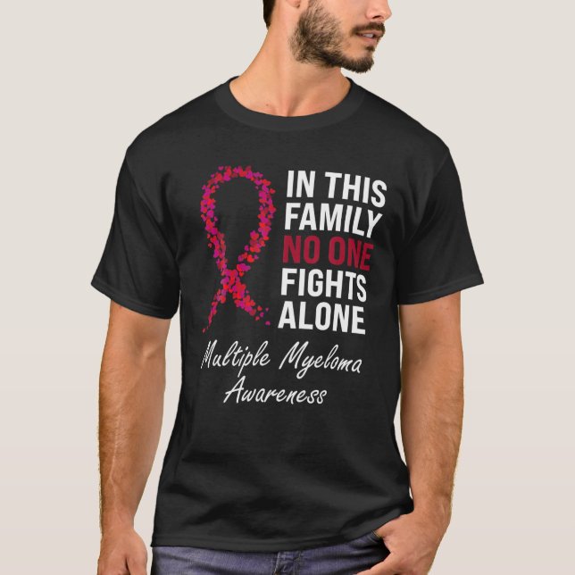 T-shirt Myélome multiple Awareness Burgundy Ribbon Family (Devant)