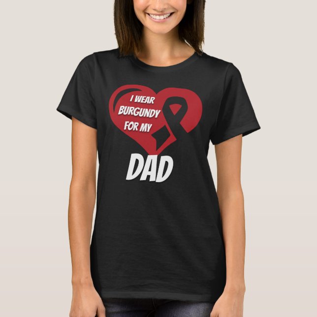 T-shirt Myélome Multiple Je Porte La Bourgogne Pour Mon Pè (Devant)