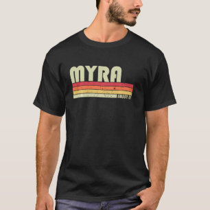 T-shirt Myra Nom Personnalisé Retro Vintage 80s 90s Birt
