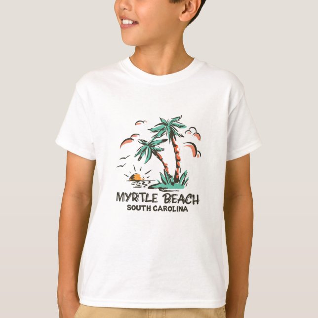 T-shirt Myrtle Beach - Caroline du Sud - coucher du soleil (Devant)