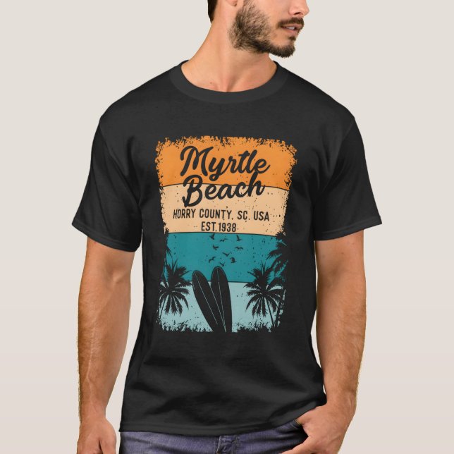T-shirt Myrtle Beach Et Sc Caroline Du Sud (Devant)