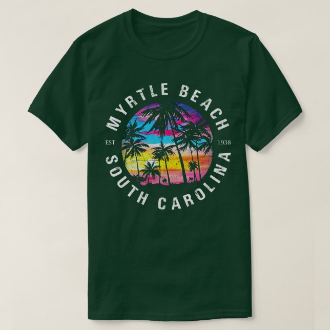 T-shirt Myrtle Beach SC Palm Tree (Design devant)