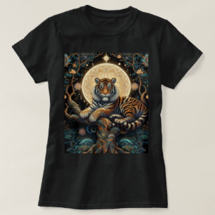 T-shirt Myssel Jungle Cat Tiger Noir