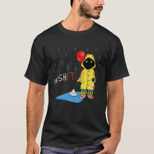 T-shirt Mystère de chat de personne noire d'Halloween effr