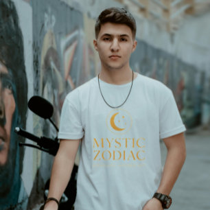 T-shirt Mystic Zodiaque Luxe Violet Foncé Or Astrologie Sy
