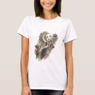 T-shirt Mystical Hand and Crescent Moon Boho Watercolor Fl