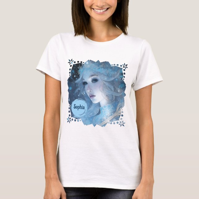 T-shirt Mystical Ice Queen - Imaginaire Winter Goddess Art (Devant)