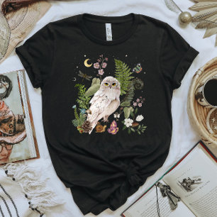 T-shirt Mystical White OWL Cottagecore
