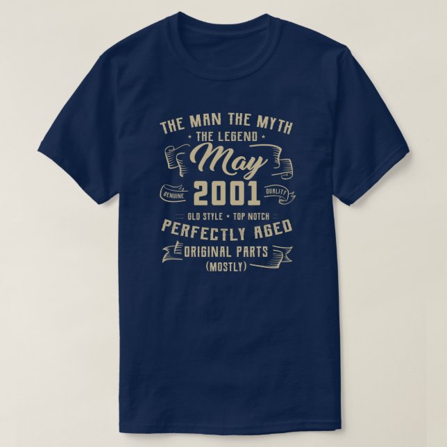 T-shirt Mythe de l'homme homme légende mai 2001 21e annive (Design devant)