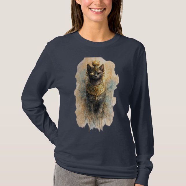 T-shirt Mythical Cat Ancient Fantasy Feline Art  (Devant)