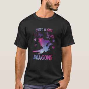 T-shirt Mythique Créatures Dragon Juste Une Fille Qui Aime