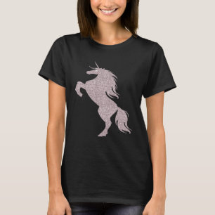 T-shirt Mythique Rose magique rose Élevant licorne