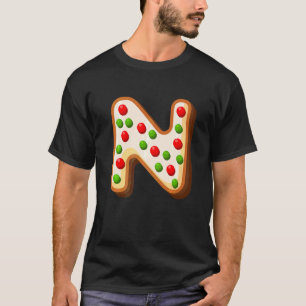 T-shirt N Majuscule Cutest Noël Cookie Alphabet Lettre