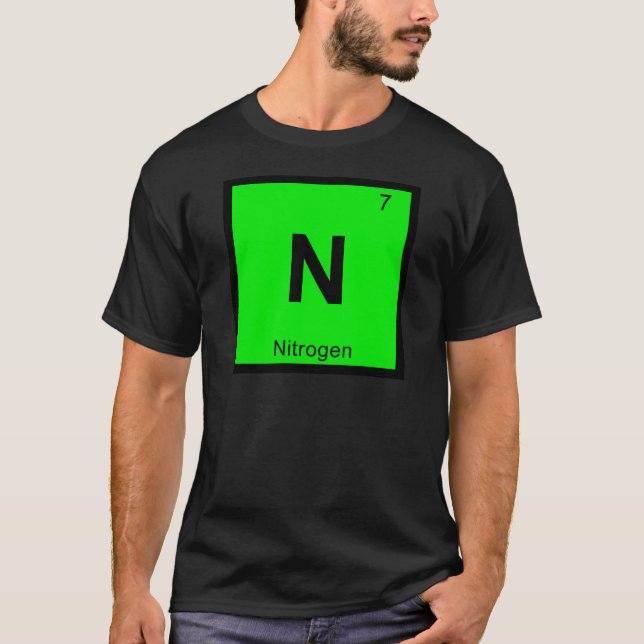 T-shirt N - Symbole de tableau périodique de la chimie de  (Devant)