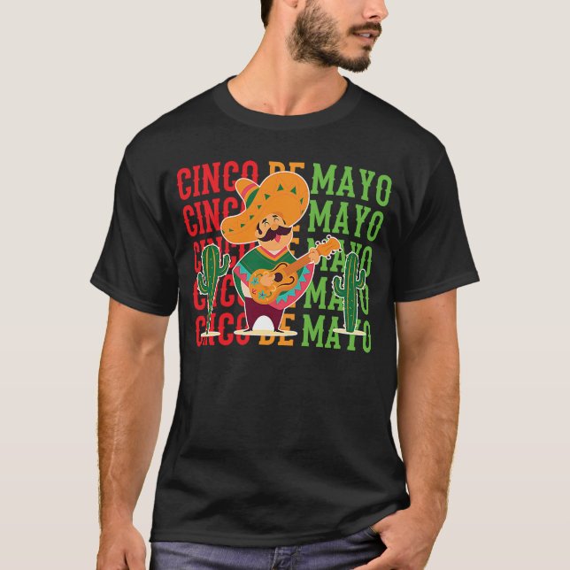 T-shirt Nacho Mexicain Vacances Taco Sombrero Poncho Cinco (Devant)