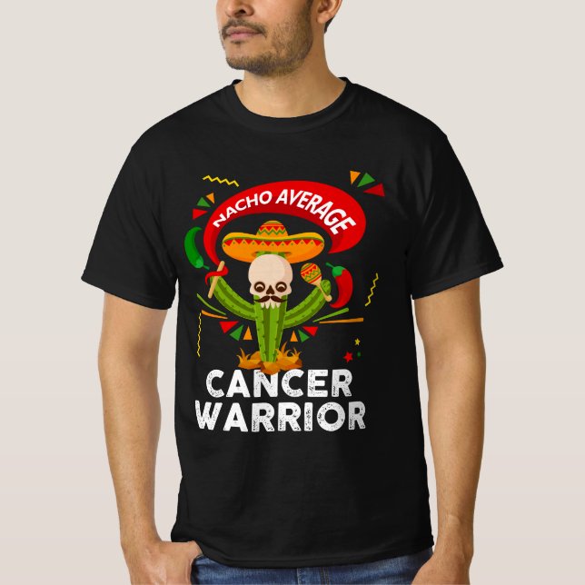 T-shirt Nacho Moyenne Cancer Guerrier Lutte Soutien Cinc (Devant)