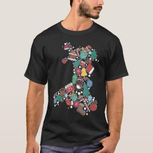 T-shirt Nadolig Llawen Joyeux Noël Pays de Galles Carte We