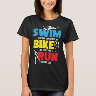T-shirt Nage Vélo Course Triathlon Triathlète Marathonien