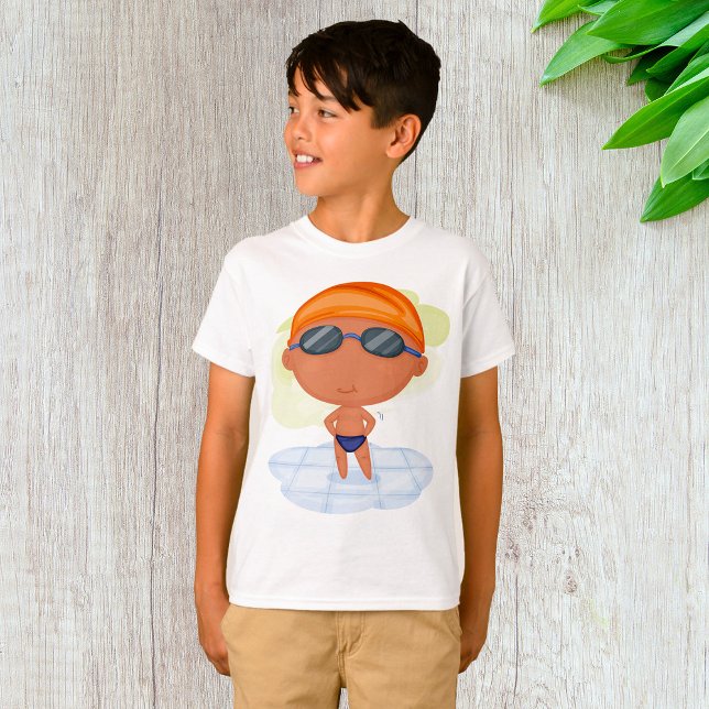 T-shirt Nager Garçon en lunettes et Casquette de natation (Créateur téléchargé)