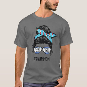 T-shirt Nager Vie Nager Maman Messager Bun Cheveux Nager M