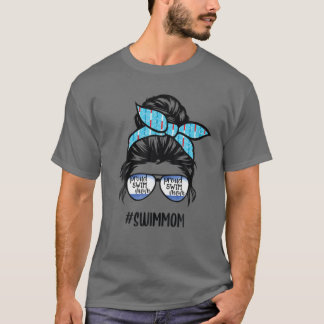 T-shirt Nager Vie Nager Maman Messager Bun Cheveux Nager M