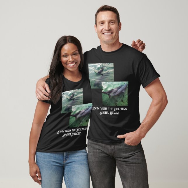T-shirt Nagez avec les dauphins Hawaii Aventure Unisex (Unisexe)