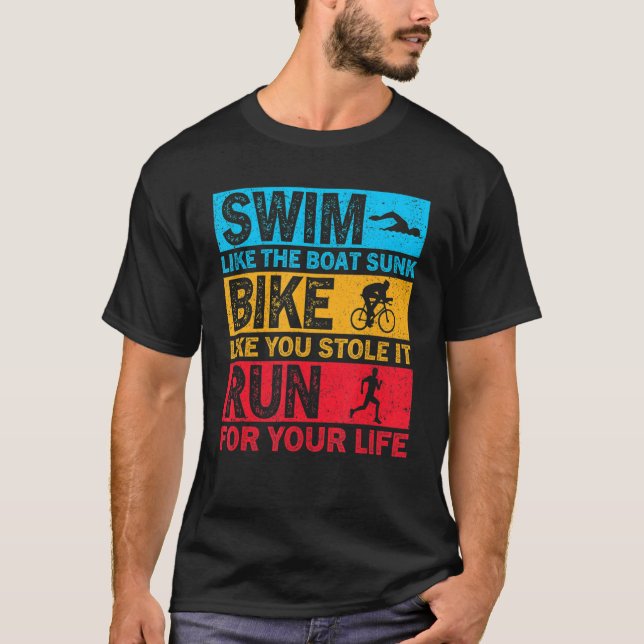 T-shirt Nagez Comme Le Bateau Sunk Vélo Comme Vous L'Avez  (Devant)