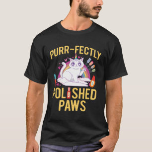 T-shirt Nail Tech Cat Pet Lover Nail Technicien Arts Salon