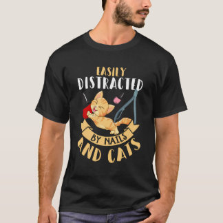 T-shirt Nail Tech Shirt Drôle Amoureux des chats Humour Na