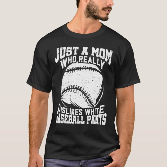 T-shirt N'aime pas le baseball blanc pantalon maman softba (Devant)