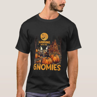 T-shirt Nain de jardin squelette drôle Halloween suspendu