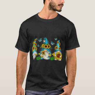 T-shirt Nains de jardin au tournesol papillon jardinage