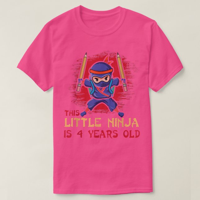 T-shirt Naissance Âge 4 ans Samurai Japon Japonais  (Design devant)