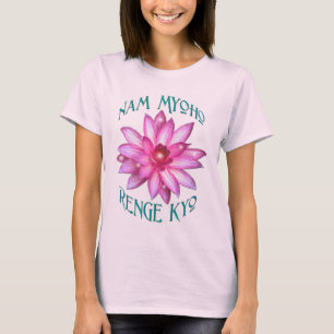 T-shirt Nam Myoho Renge Kyo avec la conception de fleur de