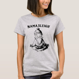 T-shirt Namasleigh Père Noël Méditation de Noël Yoga Holid