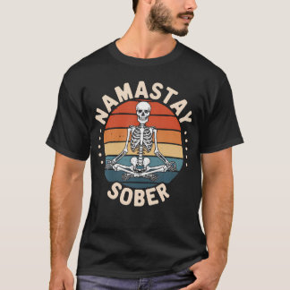 T-shirt Namastay Sobre Squelette Yoga Crâne Addiction Alco