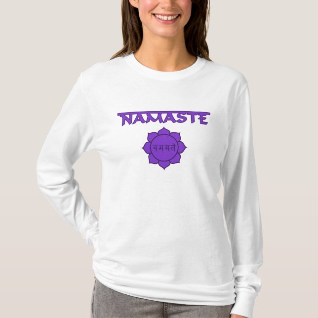 T-shirt Namaste avec Lotus et Sanskrit (Devant)