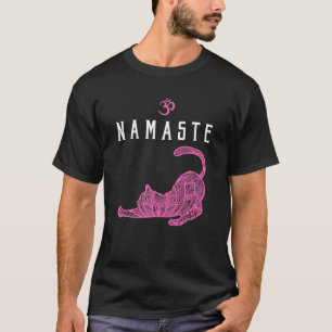 T-shirt Namaste Cat Yoga Pose Om Symbole Funny Yoga Cadeau