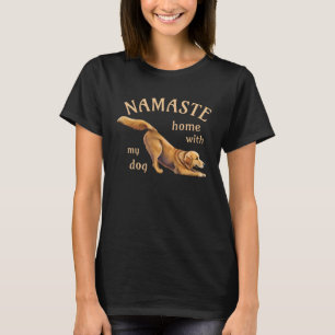 T-shirt Namaste Home Avec Mon Chien Yoga Golden Retriever