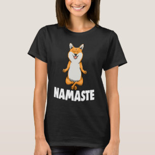 T-shirt Namaste Yoga Animal Corgi Animal Tee - shirts Femm