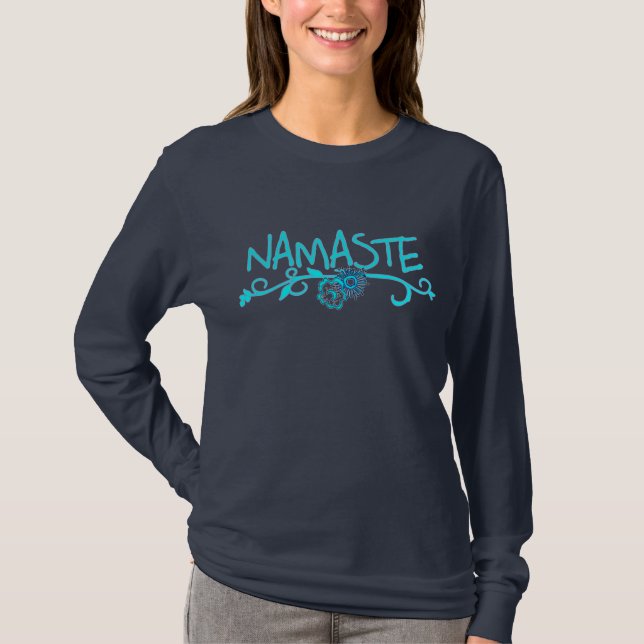 T-shirt Namaste Yoga Top - Long Sleeve (Devant)
