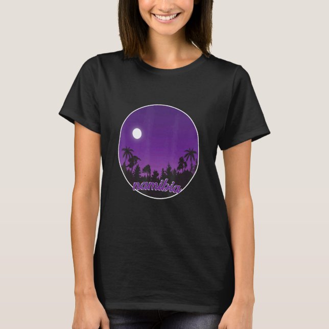 T-shirt Namibie Par Nuit Avec Palmes (Devant)