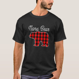 T-shirt Nana Bear Buffalo Plaid Mignonne Grand-Mère Grandm