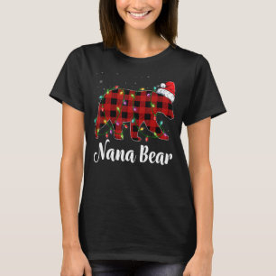T-shirt Nana Bear Buffalo Rouge Plaid Matching Famille Chr