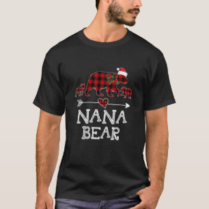 T-shirt Nana Bear Pajama de Noël Buffle Rouge Plaid