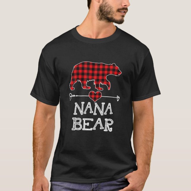 T-shirt Nana Bear, Red Buffalo a plaid Nana Bear Pyjama (Devant)