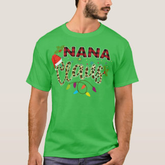 T-shirt Nana Claus Grand-mère Père Noël Buffalo Plaid Leop